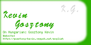 kevin gosztony business card